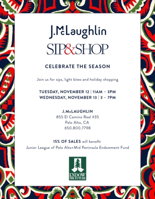 Join us Nov 12 and 13 at J.McLaughlin for shopping to benefit the League